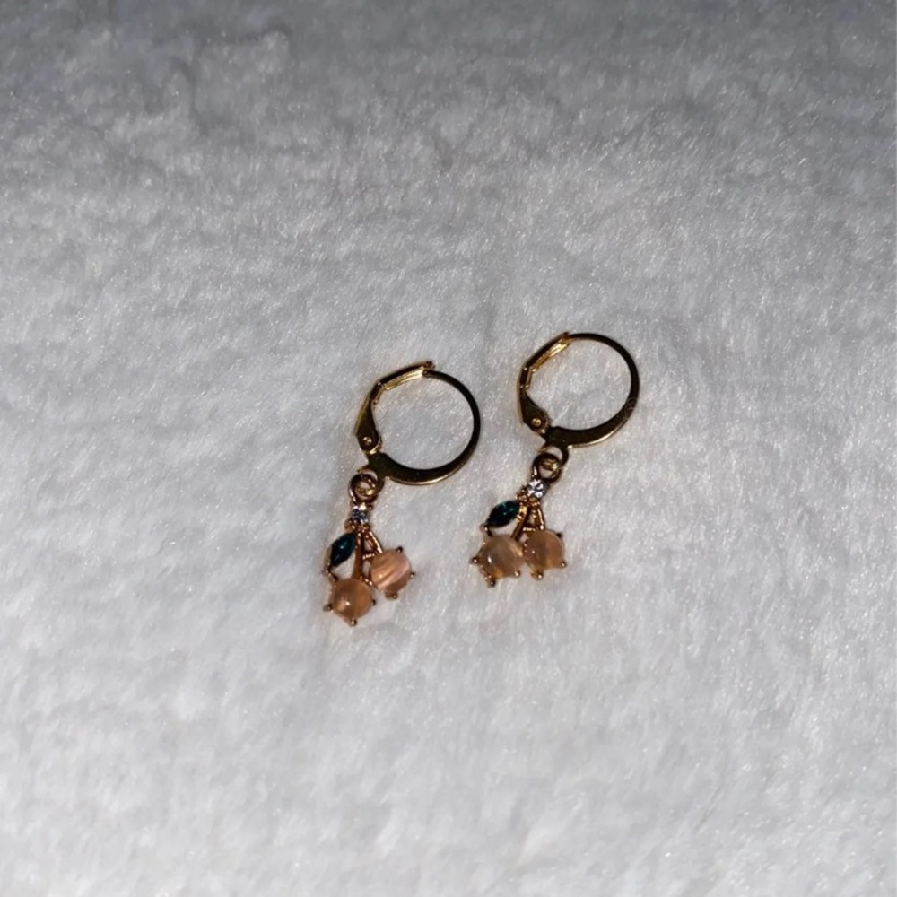 Cherry huggie hoop earrings